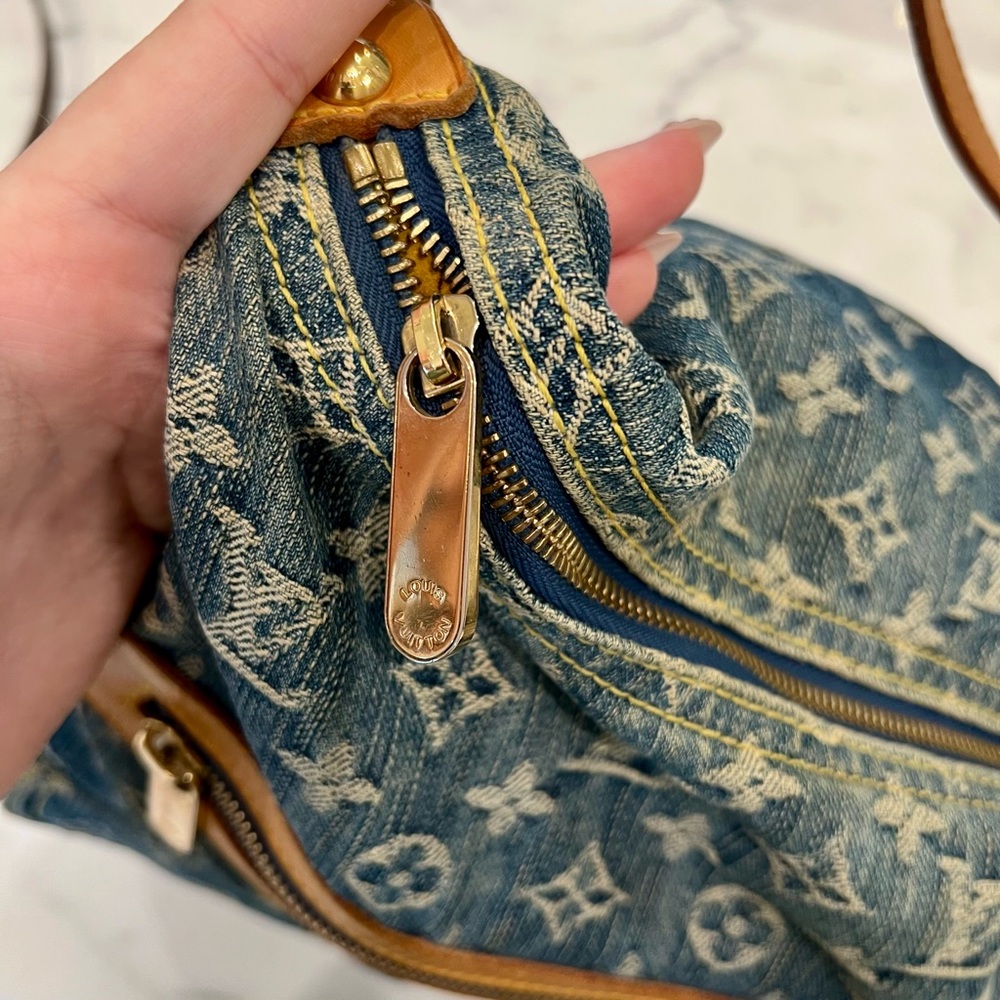 Louis Vuitton denim Tan Leather Crossbody Bag - Picture 11 of 15